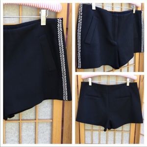 Zara Basic Black Embellished High Waist Short SZ L
